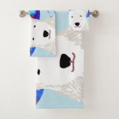 Ensemble de serviette d'ours blanc (En situation)