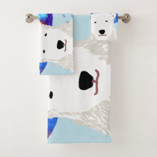 Ensemble de serviette d'ours blanc
