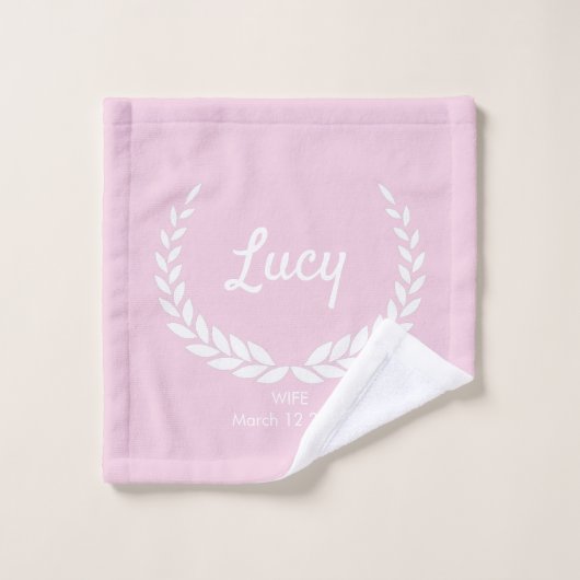 Ensemble de serviette et gant de toilette rose per (Gant de toilette)