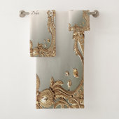 Ensemble de serviettes à cadre doré (En situation)