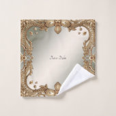 Ensemble de serviettes à cadre doré (Gant de toilette)
