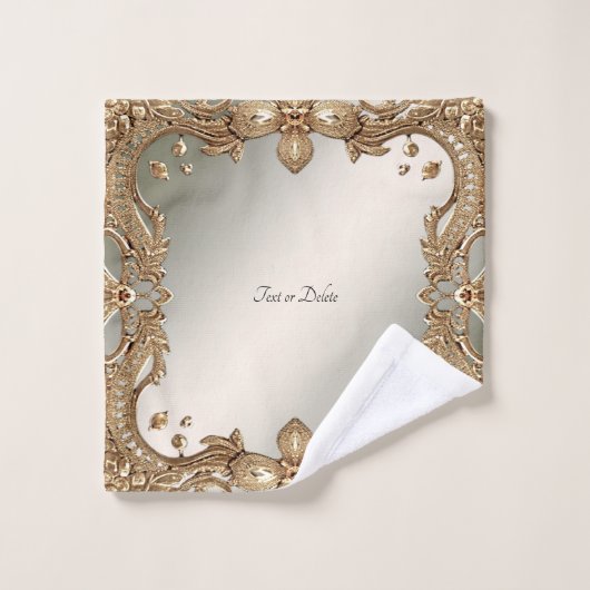 Ensemble de serviettes à cadre doré (Gant de toilette)