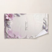 Ensemble de serviettes à cadre floral rose (Serviette à main)
