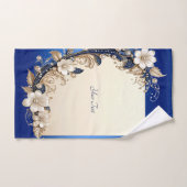 Ensemble de serviettes à embellissement floral ble (Serviette à main)