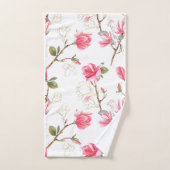 Ensemble de serviettes à fleurs roses, Jolies fleu (Serviette à main)