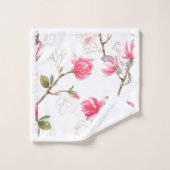 Ensemble de serviettes à fleurs roses, Jolies fleu (Gant de toilette)