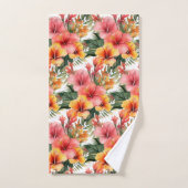 Ensemble de serviettes à fleurs tropicales pour Hi (Serviette à main)