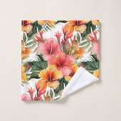 Ensemble de serviettes à fleurs tropicales pour Hi (Gant de toilette)