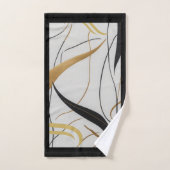 Ensemble de serviettes à lignes abstraites noir et (Serviette à main)