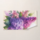 Ensemble de serviettes à monogramme floral Lilas V (Serviette à main)