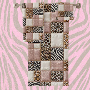 Ensemble de serviettes à motif animal africain ros