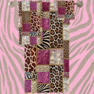 Ensemble de serviettes à motif animal africain ros