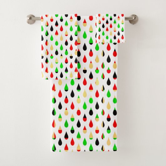 Ensemble de serviettes à motif de gouttes d'eau d' (En situation)