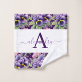 Ensemble de serviettes à motif de pensées violet e (Gant de toilette)