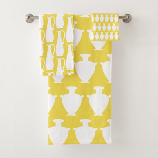 Ensemble de serviettes à motif de vases blancs de (En situation)