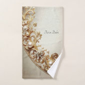 Ensemble de serviettes à motif doré orné (Serviette à main)