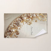 Ensemble de serviettes à motif doré orné (Serviette à main)