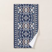 Ensemble de serviettes à motif ethnique Navy pour (Serviette à main)