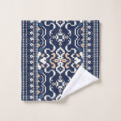 Ensemble de serviettes à motif ethnique Navy pour (Gant de toilette)