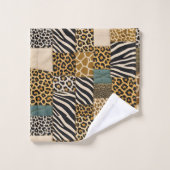 Ensemble de serviettes à motif patchwork d'animaux (Gant de toilette)