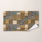 Ensemble de serviettes à motif patchwork d'animaux (Serviette à main)