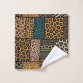 Ensemble de serviettes à motif patchwork d'animaux (Gant de toilette)