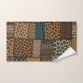 Ensemble de serviettes à motif patchwork d'animaux (Serviette à main)