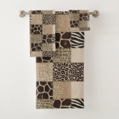 Ensemble de serviettes à motif patchwork d'animaux (En situation)