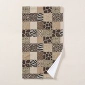 Ensemble de serviettes à motif patchwork d'animaux (Serviette à main)