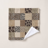 Ensemble de serviettes à motif patchwork d'animaux (Gant de toilette)