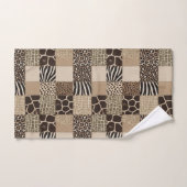 Ensemble de serviettes à motif patchwork d'animaux (Serviette à main)