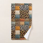 Ensemble de serviettes à motif patchwork d'animaux (Serviette à main)