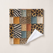 Ensemble de serviettes à motif patchwork d'animaux (Gant de toilette)