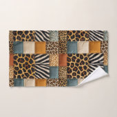 Ensemble de serviettes à motif patchwork d'animaux (Serviette à main)