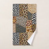 Ensemble de serviettes à motif patchwork d'animaux (Serviette à main)