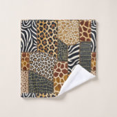 Ensemble de serviettes à motif patchwork d'animaux (Gant de toilette)