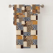 Ensemble de serviettes à motif patchwork d'animaux (En situation)
