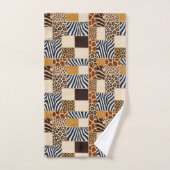 Ensemble de serviettes à motif patchwork d'animaux (Serviette à main)