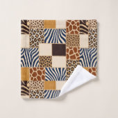 Ensemble de serviettes à motif patchwork d'animaux (Gant de toilette)