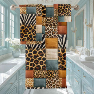 Ensemble de serviettes à motif patchwork d'animaux