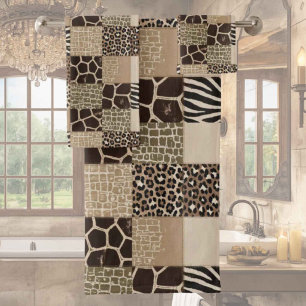 Ensemble de serviettes à motif patchwork d'animaux