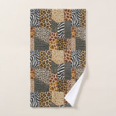Ensemble de serviettes à motif patchwork d'animaux (Serviette à main)
