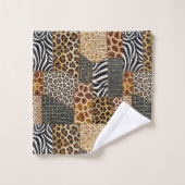 Ensemble de serviettes à motif patchwork d'animaux (Gant de toilette)