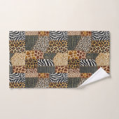 Ensemble de serviettes à motif patchwork d'animaux (Serviette à main)