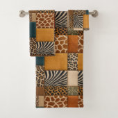 Ensemble de serviettes à motif patchwork d'animaux (En situation)