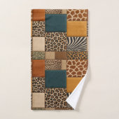 Ensemble de serviettes à motif patchwork d'animaux (Serviette à main)