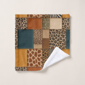 Ensemble de serviettes à motif patchwork d'animaux (Gant de toilette)