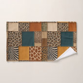 Ensemble de serviettes à motif patchwork d'animaux (Serviette à main)