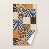 Ensemble de serviettes à motif patchwork d'animaux (Serviette à main)