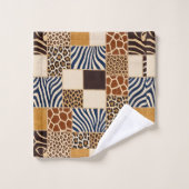 Ensemble de serviettes à motif patchwork d'animaux (Gant de toilette)